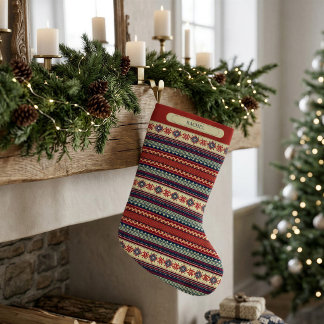 Persoonlijke Noordse Fair Isle Kerstsok Kleine Kerstsok