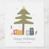 Persoonlijke Noordse Kerst Vakantie Zakelijk Wijn Etiket (Enkel label)