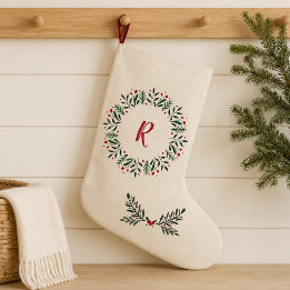 Persoonlijke Noordse Krans Monogram Kous Grote Kerstsok