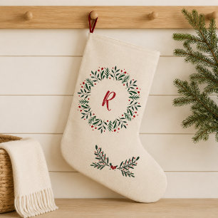 Persoonlijke Noordse Krans Monogram Kous Grote Kerstsok
