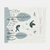 Persoonlijke Noordse Vogels & Bos Fleece Deken (Voorkant (Horizontaal))
