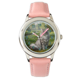 Persoonlijke Noorse Boskat in de Weide Horloge