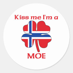 Persoonlijke Noorse kus Ik ben Moe Ronde Sticker