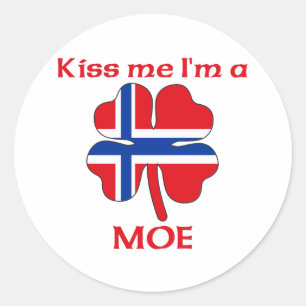 Persoonlijke Noorse kus Ik ben Moe Ronde Sticker