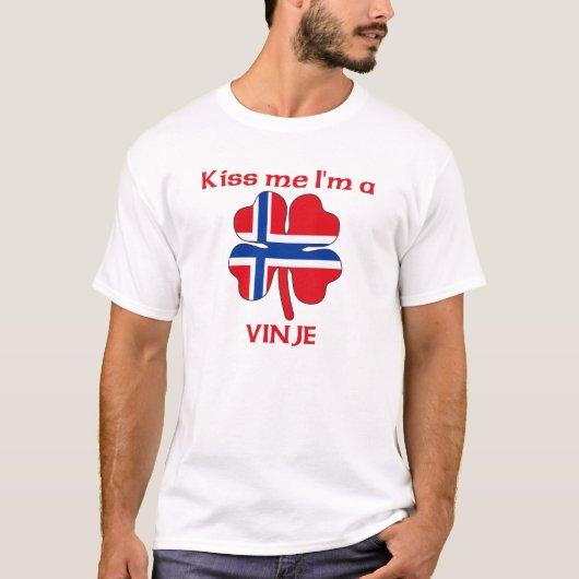 Persoonlijke Noorse kus Ik ben Vinje T-shirt (Voorkant)