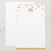 PERSOONLIJKE NOOT polka dot confetti bold gold gli Briefpapier (Voorkant / Achterkant)