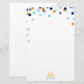 PERSOONLIJKE NOOT schattig heldere confetti sinaas Briefpapier (Voorkant / Achterkant)