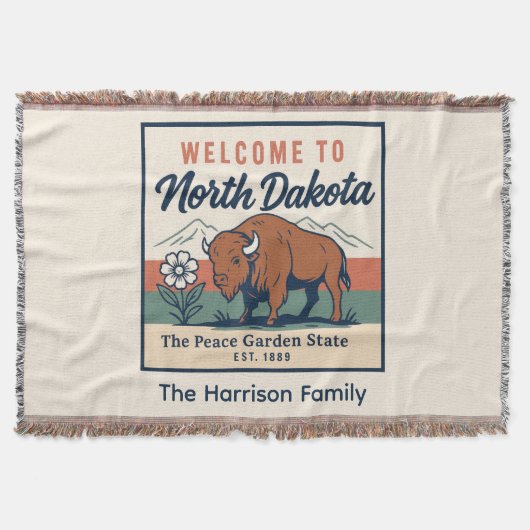 Persoonlijke North Dakota Worpdeken Deken (Voorkant)
