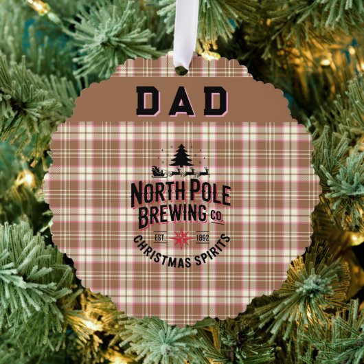Persoonlijke North Pole Brouwerij Kerst Ornament Kaart (Insitu (Drie))