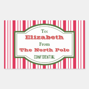 Persoonlijke North Pole-cadeaublaadjesstickers Rechthoekige Sticker