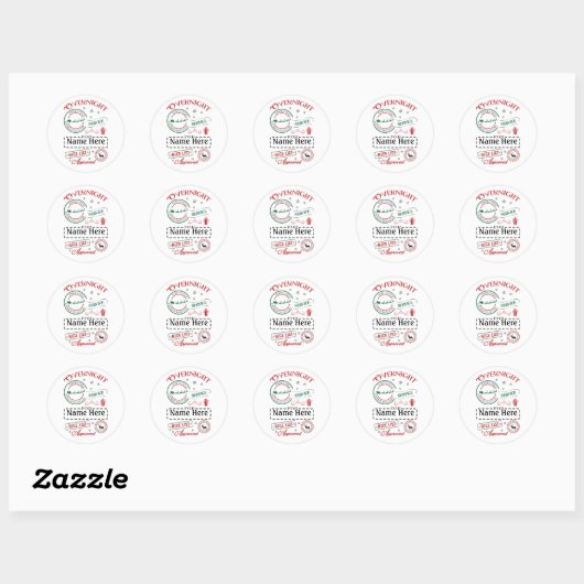 Persoonlijke North Pole Express-bezorging sticker (Vel)