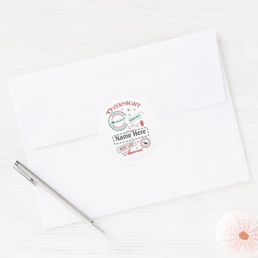 Persoonlijke North Pole Express-bezorging sticker (Envelop)