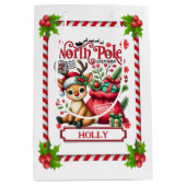 Persoonlijke North Pole Express Rendier Medium Cadeauzakje (Voorkant)
