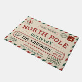 Persoonlijke North Pole Special Delivery Kerst Deurmat (Schuin)