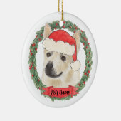 Persoonlijke Norwegian Buhund Hond Kerstmis Keramisch Ornament (Rechts)