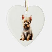 Persoonlijke Norwich Terrier Puppy Keramisch Ornament (Rechts)