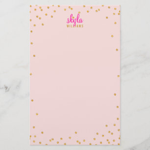 PERSOONLIJKE NOTA mini spot confetti gold glitter  Briefpapier