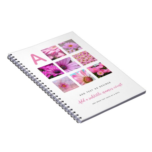 Persoonlijke Notebook Sjabloon Foto's Tekst Initia Notitieboek (Rechterzijde)