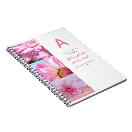 Persoonlijke Notebook Sjabloon Foto's Tekst Initia Notitieboek (Rechterzijde)