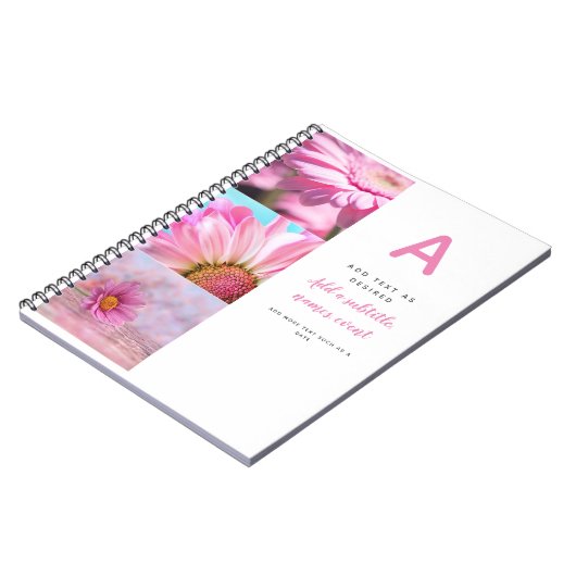 Persoonlijke Notebook Sjabloon Foto's Tekst Initia Notitieboek (Linkerzijde)