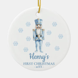 Persoonlijke Notenkraker Baby's Eerste Kerstmis Keramisch Ornament