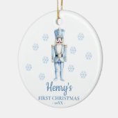 Persoonlijke Notenkraker Baby's Eerste Kerstmis Keramisch Ornament (Links)
