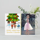 Persoonlijke Notenkraker Ballet Kerstmis Folie Feestdagenkaart (Staand Voorkant)