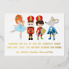 Persoonlijke Notenkraker Ballet Kerstmis Folie Feestdagenkaart