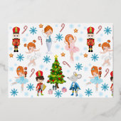 Persoonlijke Notenkraker Ballet Kerstmis Folie Feestdagenkaart (Achterkant)