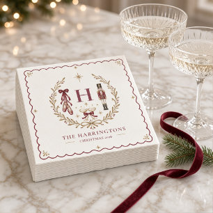 Persoonlijke Notenkraker Ballet Monogram Kerstmis Servet