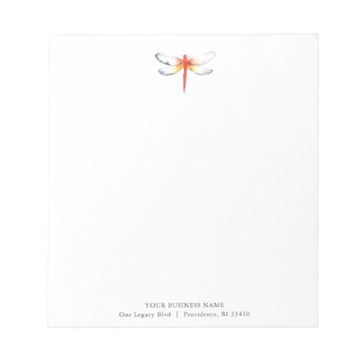 Persoonlijke Notitieblokken Aquarel Rode Libel (Voorkant)