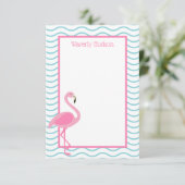 Persoonlijke Notitiekaart Roze Flamingo (Staand voorkant)