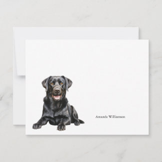 Persoonlijke Notitiekaart Zwarte Labrador Notitiekaartje