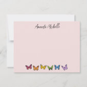 Persoonlijke Notitiekaarten Regenboog Vlinder Notitiekaartje (Voorkant)