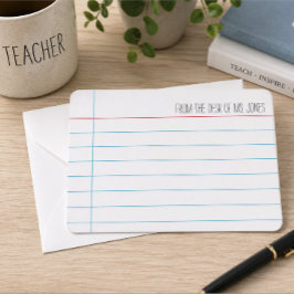 Persoonlijke Notitiekaarten voor Leraren Notitiekaartje