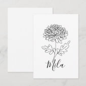 Persoonlijke november chrysant geboorte bloem bedankkaart (Voorkant / Achterkant)