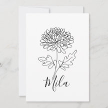 Persoonlijke november chrysant geboorte bloem