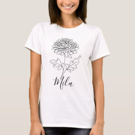Persoonlijke november chrysant geboorte bloem t-shirt