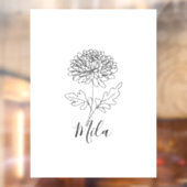 Persoonlijke november chrysant geboortebloem raamsticker (Vel 2)