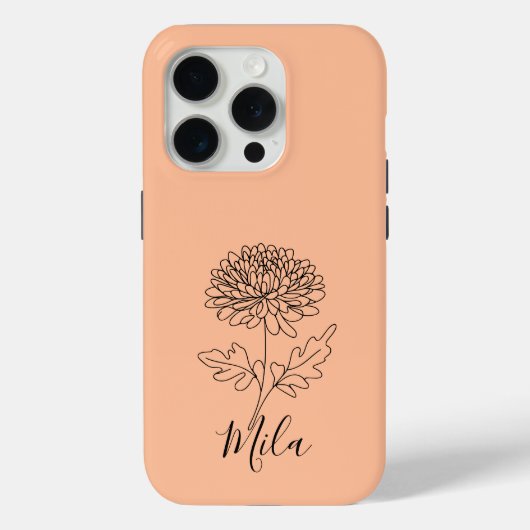Persoonlijke november chrysanthemum geboortebloem Case-Mate iPhone case (Achterkant)