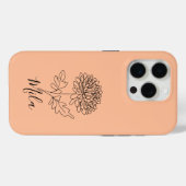 Persoonlijke november chrysanthemum geboortebloem Case-Mate iPhone case (Achterkant (horizontaal))