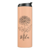 Persoonlijke november chrysanthemum geboortebloem thermosbeker (Gedraaid links)