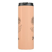 Persoonlijke november chrysanthemum geboortebloem thermosbeker (Achterkant)