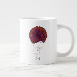 Persoonlijke november geboortebloem portret grote koffiekop