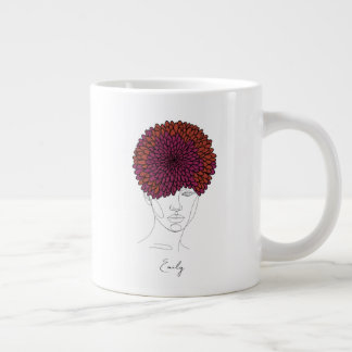 Persoonlijke november geboortebloem portret grote koffiekop
