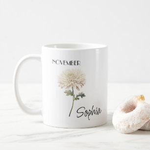 Persoonlijke novemberbloem koffiemok