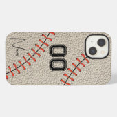Persoonlijke Nummer en Naam Baseball Custom iPhone Hoesje (Achterkant horizontaal)