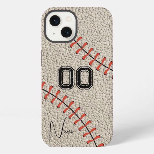 Persoonlijke Nummer en Naam Baseball Custom iPhone Hoesje (Achterkant)