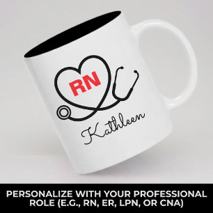 Persoonlijke Nursesmok Monogram Cadeau Verpleegste Tweekleurige Koffiemok