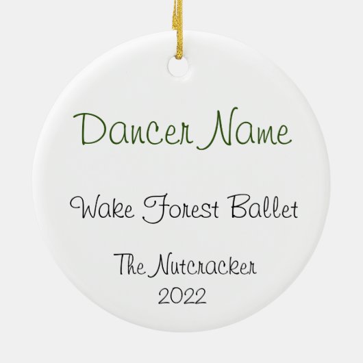 Persoonlijke Nutcracker Clara Keepomwille Keramisch Ornament (Achterkant)